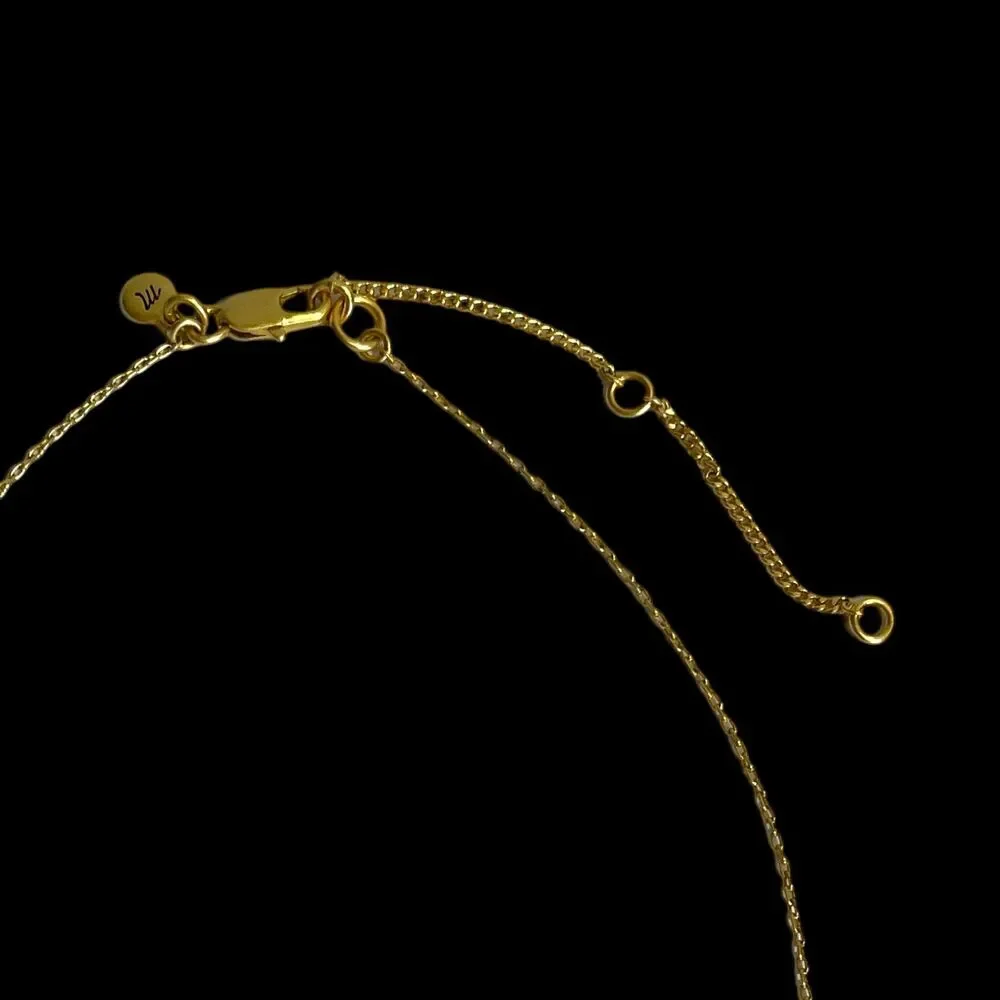 Madewell Station Necklace Gold Tone Iridescent Imitation Opal Bezel Dainty 18.5" - Picture 5 of 7